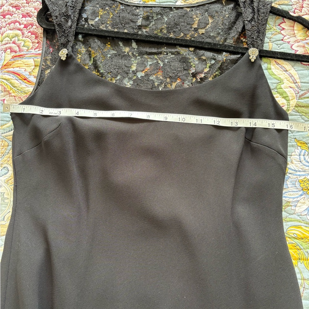 NWT Evan-Picone Women 8P Black Lace Sheath Dress Sleeveless Rhinestone Accent - Picture 9 of 10